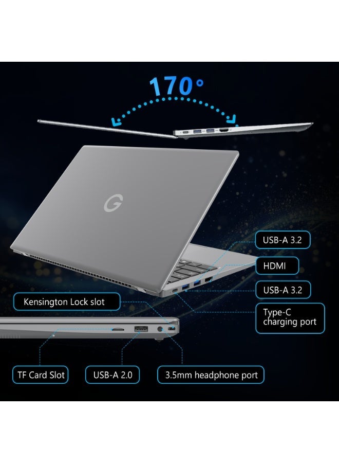 جي تاب لابتوب G-Tab GT14 بشاشة 14 بوصة FHD، معالج Intel Pentium Gold، ذاكرة RAM بسعة 8 جيجابايت، سعة تخزين 256 جيجابايت SSD، نظام Windows 11، لوحة مفاتيح إنجليزي وعربي، لون رمادي english_arabic None - Image 4